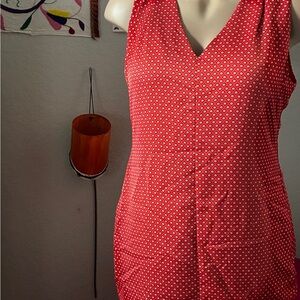 Banana Republic Red Dress with Subtle Dot Texture